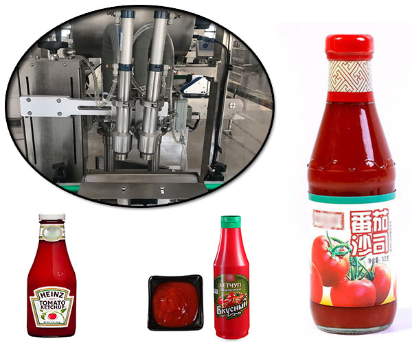 星火全套番茄酱灌装机设备及样品展示
