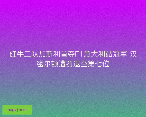 红牛二队加斯利首夺F1意大利站冠军 汉密尔顿遭罚退至第七位